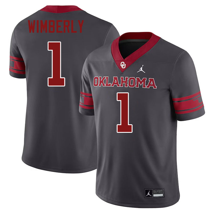 Marcus Wimberly Oklahoma Sooners Jersey,Oklahoma Sooners Football Uniforms,Jersey-Anthracite